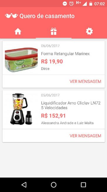 Lista de casamento - 1