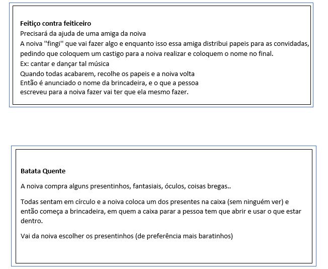 Brincadeiras Chá