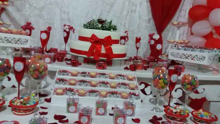 Mesa do bolo e dos doces