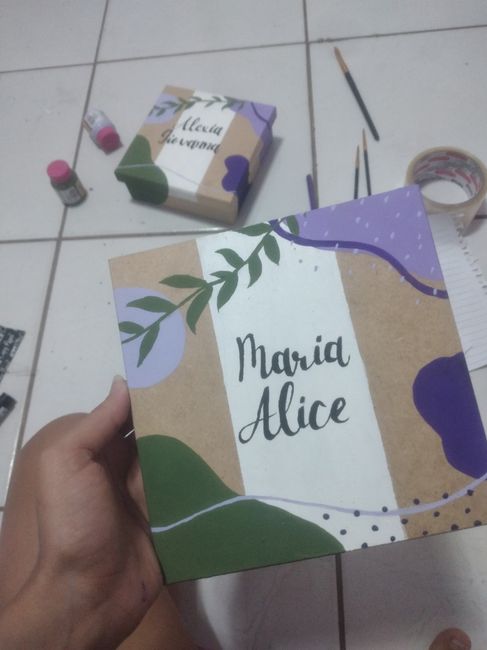 Caixinhas convite dos padrinhos pintadas 4