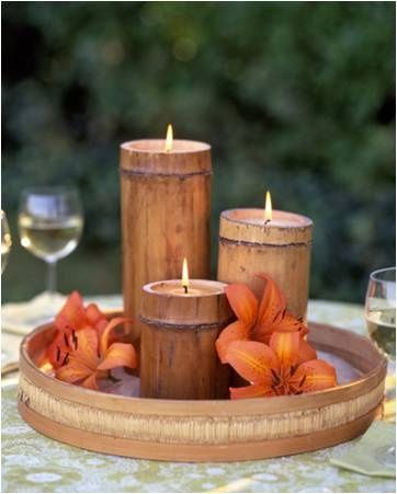 Velas com bambu