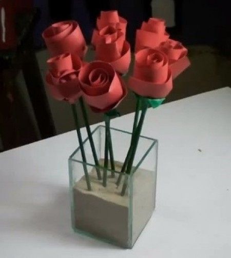 origami de rosa