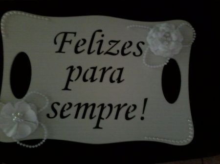 plaquinha felizes para sempre