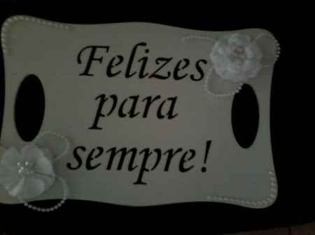 plaquinha felizes para sempre