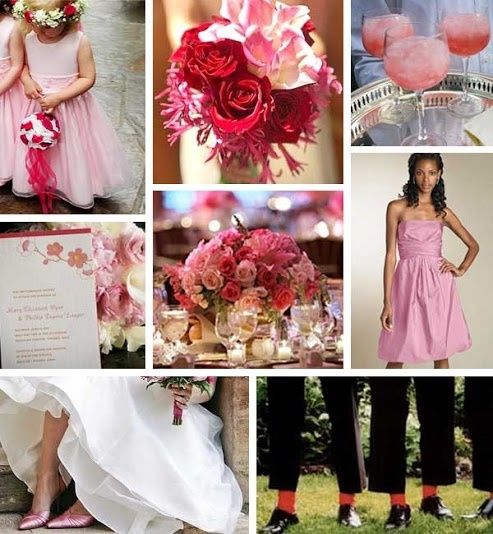 Decoração rosa e vermelho
