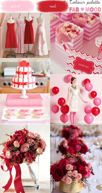 Inspiração casamento rosa e vermelho