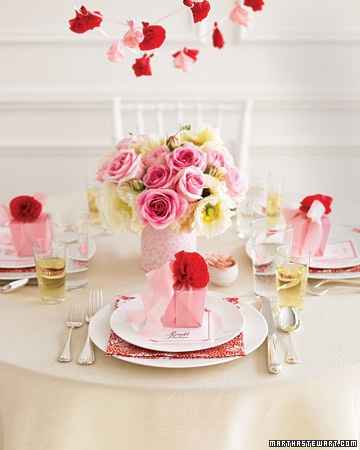 Decoração rosa e vermelho
