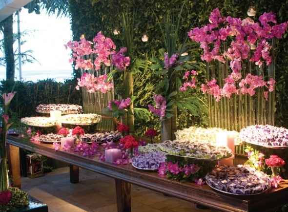 Decoração rosa e roxo