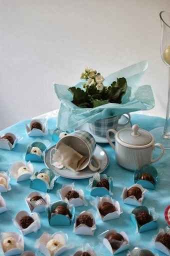 Decoração Marrom e azul