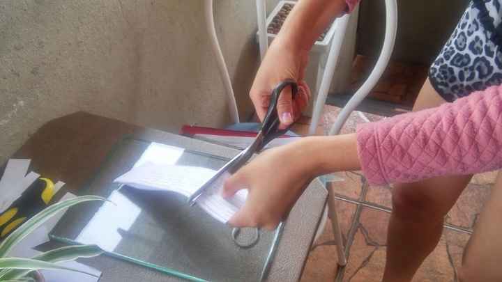 Cortando as fichinhas