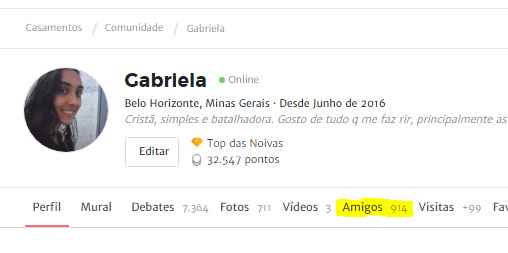 Porém, meu número de amigos não ficou zerado. Quando clico em "amigos" os que já eram amigos antes d