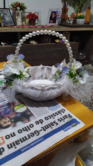 Cestinha que eu fiz para casamento da minha amiga . - 1