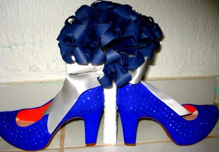 Meu sapato e buquê de entrada