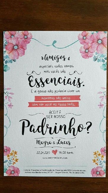Ideias convites padrinhos - 6