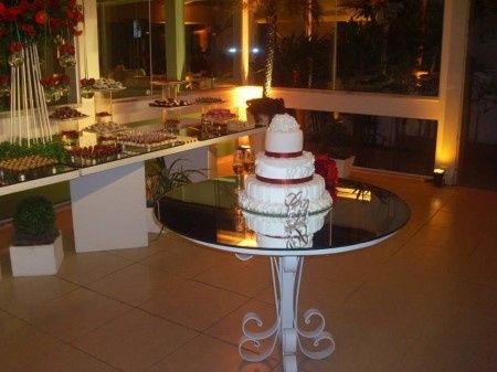 O bolo e mesa dos doces
