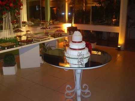 O bolo e mesa dos doces