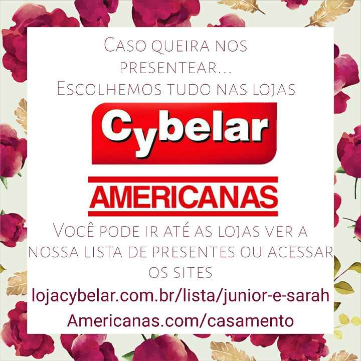 Lista de presentes no convite - 1