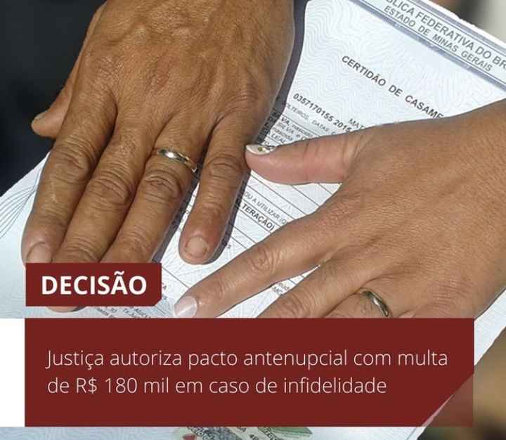 Pacto Antenupcial com multa de R$180 mil em caso de traição - 1