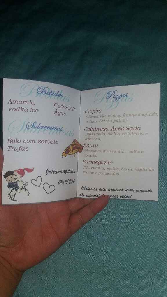 Cardápio do nosso casamento! - 2