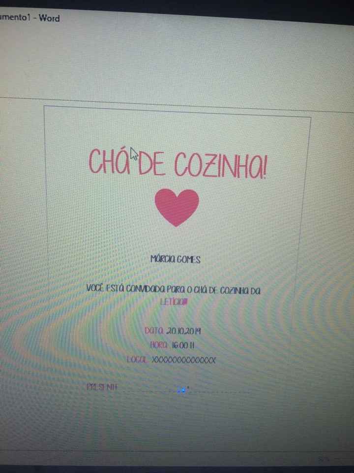 Meu molde do convite do chÁ de cozinha - 1