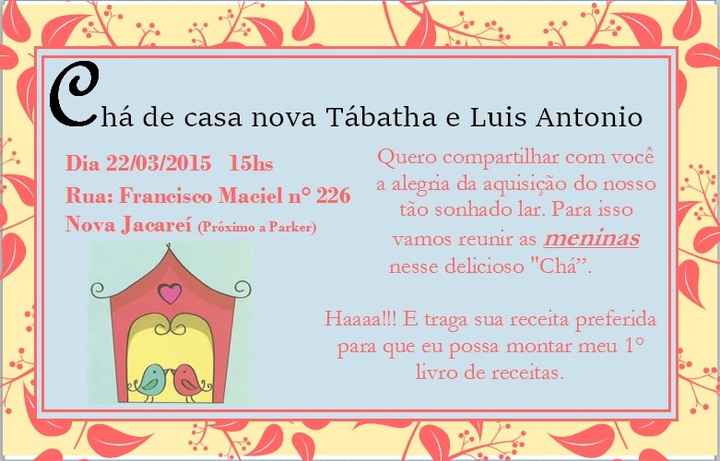 Chá de casa nova - 1