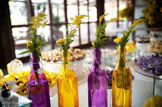 DECORAÇÃO AMARELO  X  ROXO