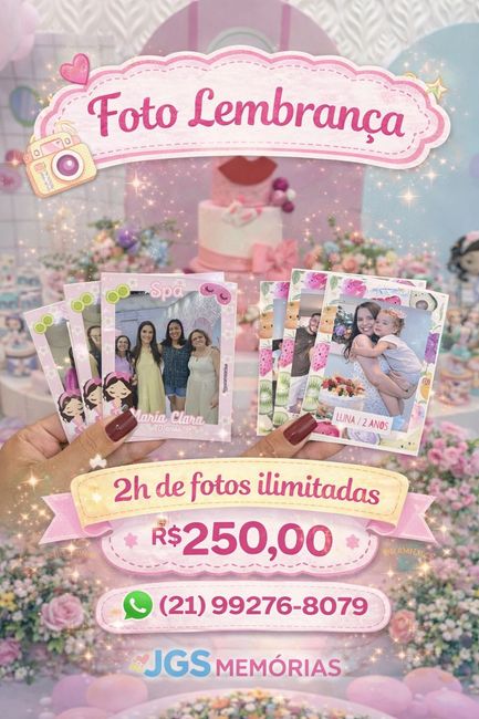 Foto lembrança - 10% de desconto para participantes do grupo 1