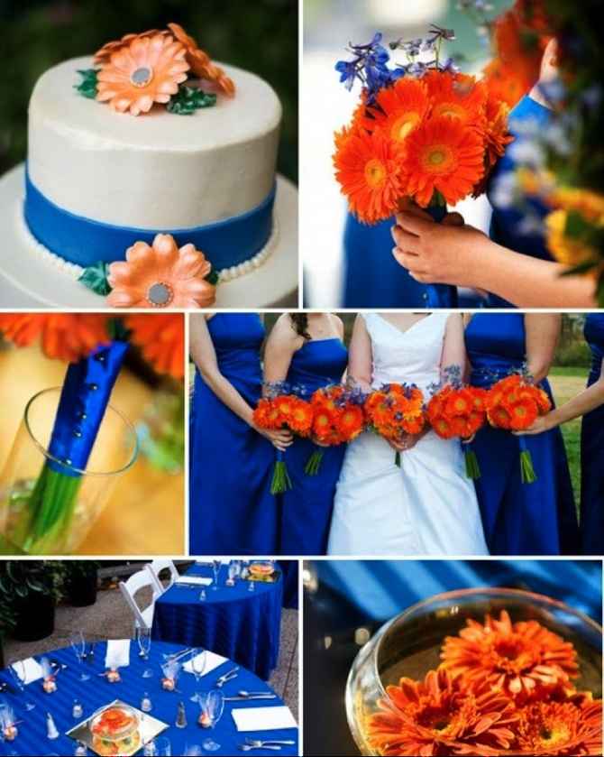 Paleta azul e laranja