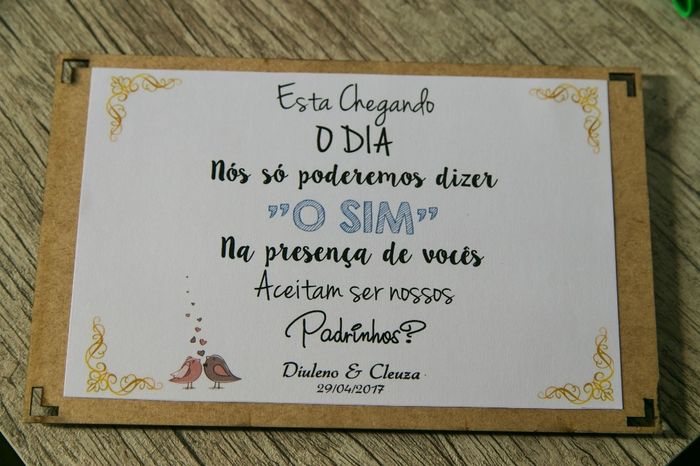 Caixa padrinhos e pais