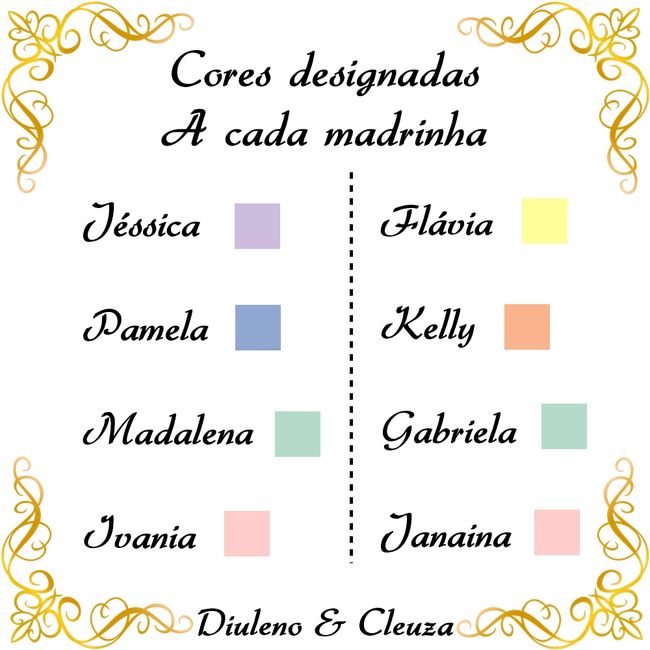 Cores madrinhas