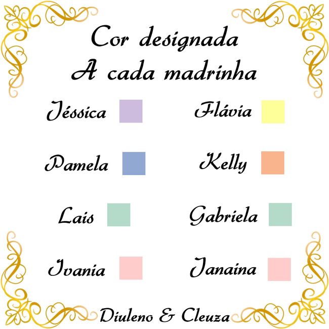 Cores madrinhas