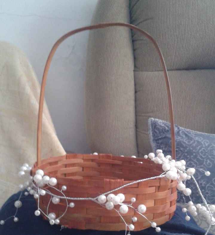 Cesta florista com pérolas