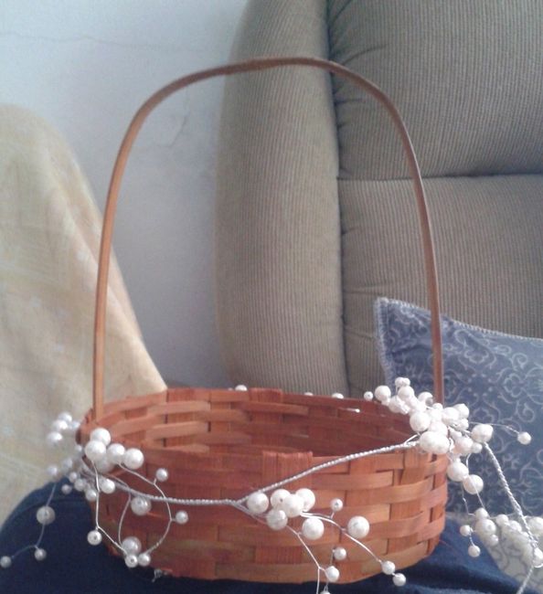 Cesta florista com pérolas