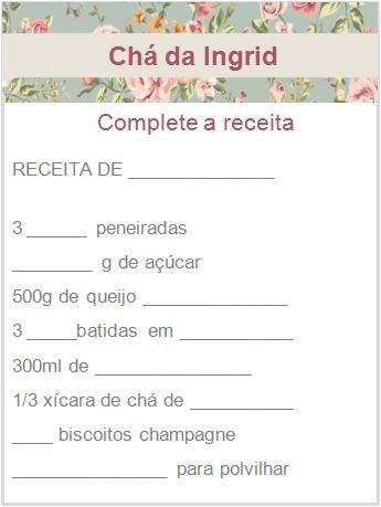 COMPLETE A RECEITA