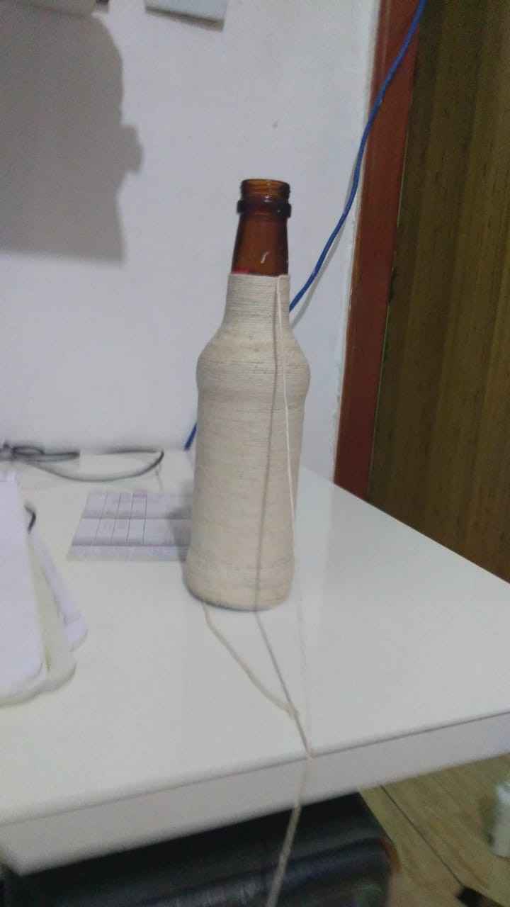 Garrafa menor em processo