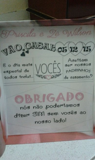 A saga dos convites dos padrinhos - 1