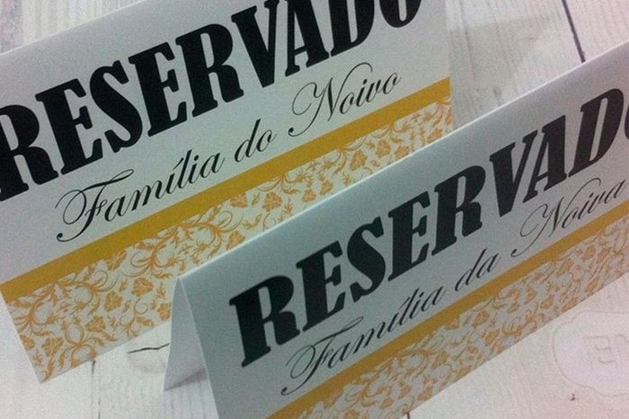 Plaquinhas para mesas reservadas! 