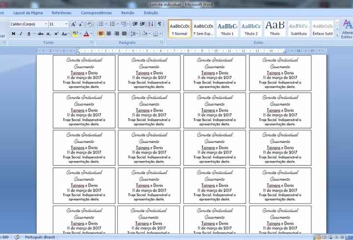 Convite individual - word