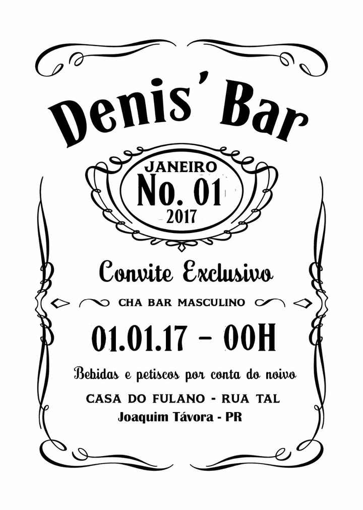 convite cha bar