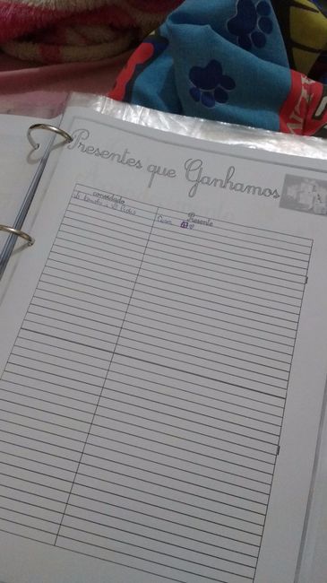 Lista de presentes que ganhamos