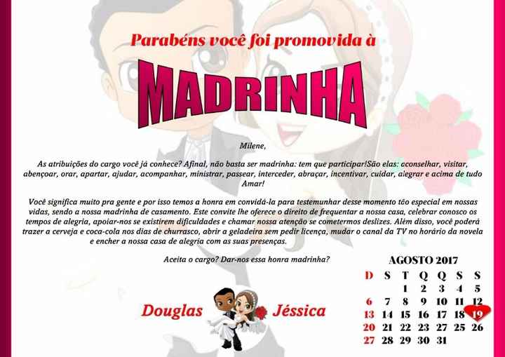 Convite Madrinha