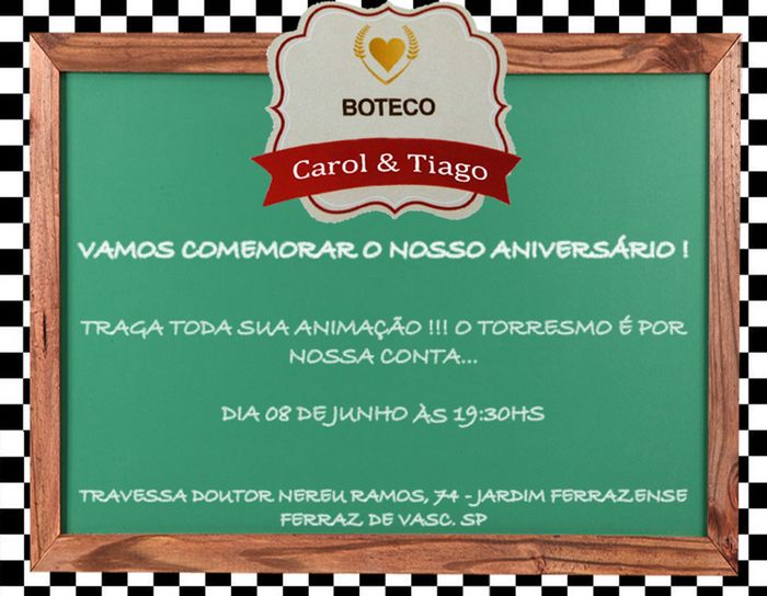 Convite tema chá bar