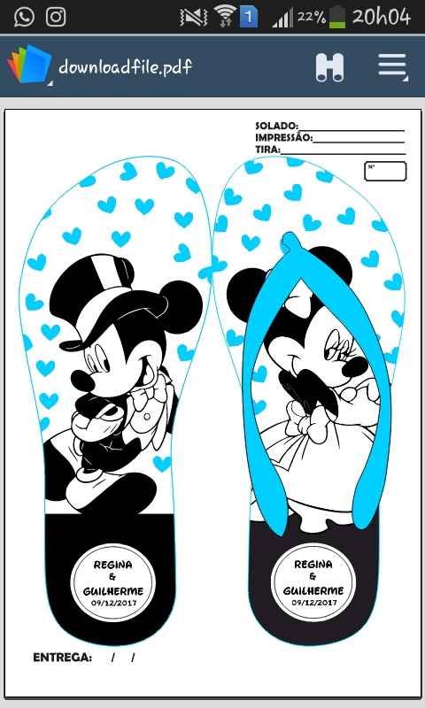 Chinelos personalizados