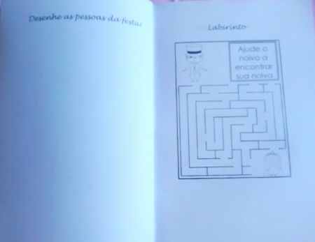 Desenhe as pessoas da Festa e Ajude o Noivo a encontrar a Noiva