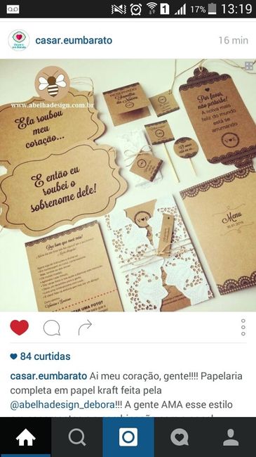Minhas inspirações - convites com papel kraft - 1
