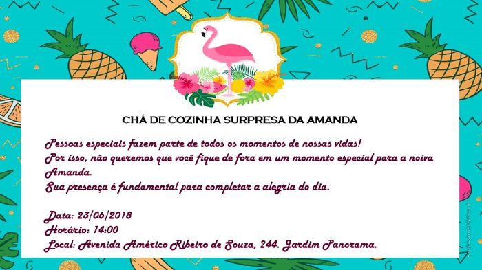 Convite para chá de cozinha surpresa 6