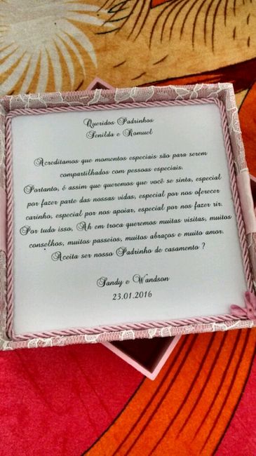 Convite dos padrinhos e cabide. - 6