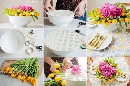 DIY arranjo de mesa