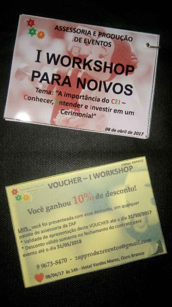 Por mais workshop's  para noivos! - 1