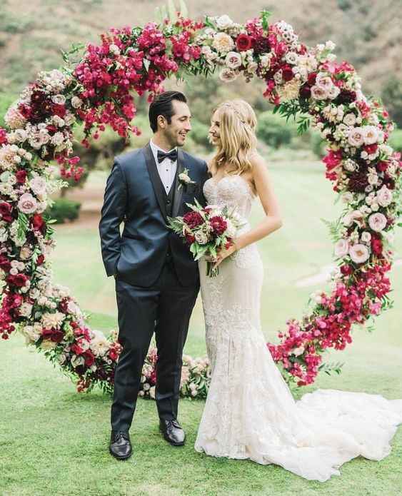 Circulo de flores para a cerimonia 